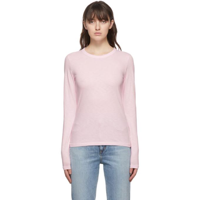 rag and bone Pink The Slub Slim Long Sleeve T-Shirt