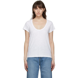 rag and bone White The Slub U-Neck T-Shirt