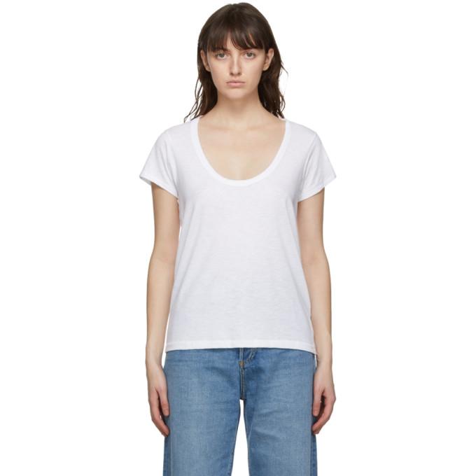 rag and bone White The Slub U-Neck T-Shirt