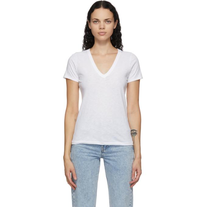 rag and bone White The Slub V-Neck T-Shirt