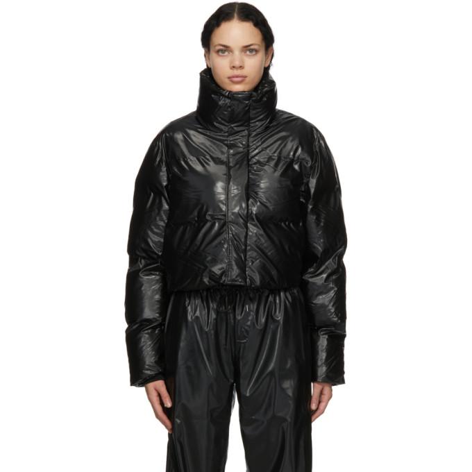 RAINS Black Boxy Cropped Jacket