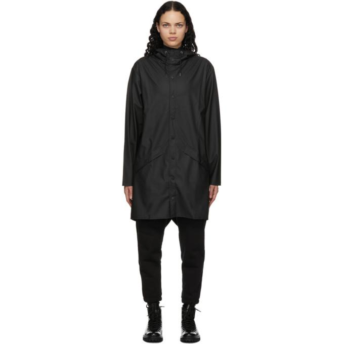 RAINS Black Taffeta Rain Coat