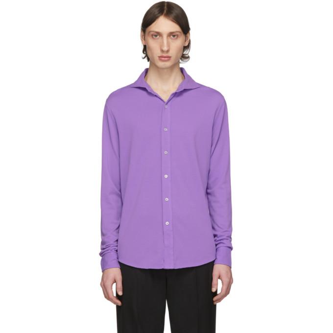 Ralph Lauren Purple Label Purple Pique Long Sleeve Polo