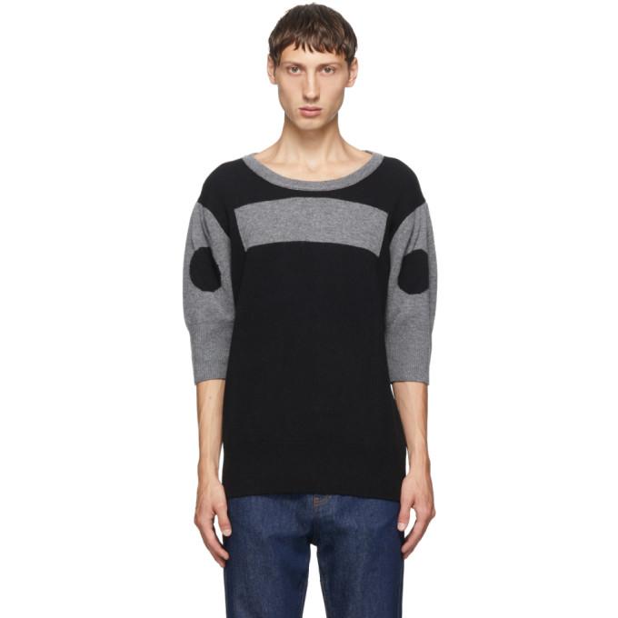 Random Identities Black Wool and Cashmere Morse Code Sweater