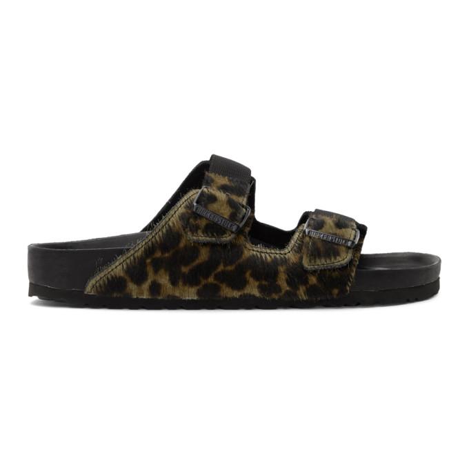 Random Identities Green Birkenstock Edition Pony Hair Leopard Arizona Sandals