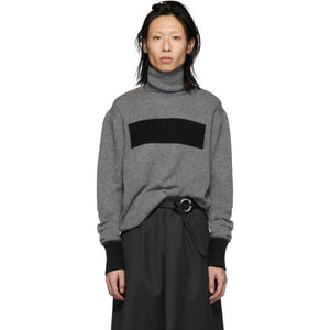 Random Identities Grey and Black Anti Logo Turtleneck