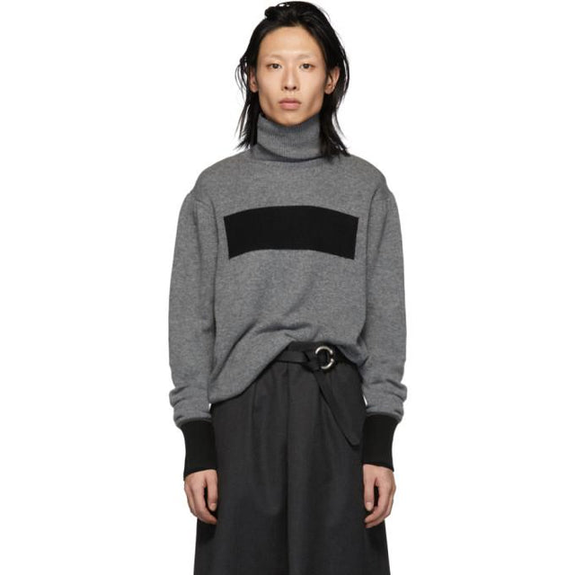 Random Identities Grey and Black Anti Logo Turtleneck