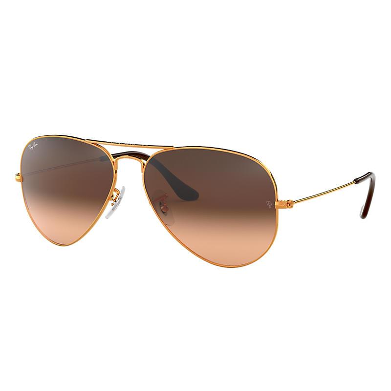 Ray-Ban Aviator Gradient Bronze-Copper, Pink Lenses - RB3025-BlackSkinny