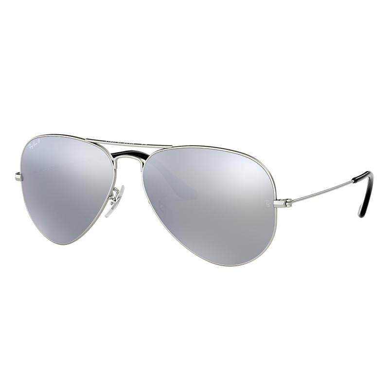 Ray-Ban Aviator Mirror Silver, Polarized Gray Lenses - RB3025-BlackSkinny