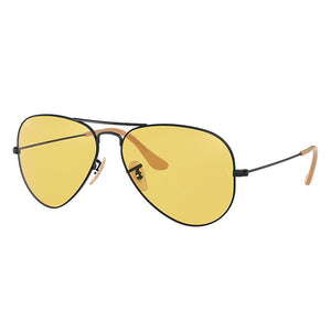 Ray-Ban Aviator Washed Evolve Black, Yellow Lenses - RB3025-BlackSkinny