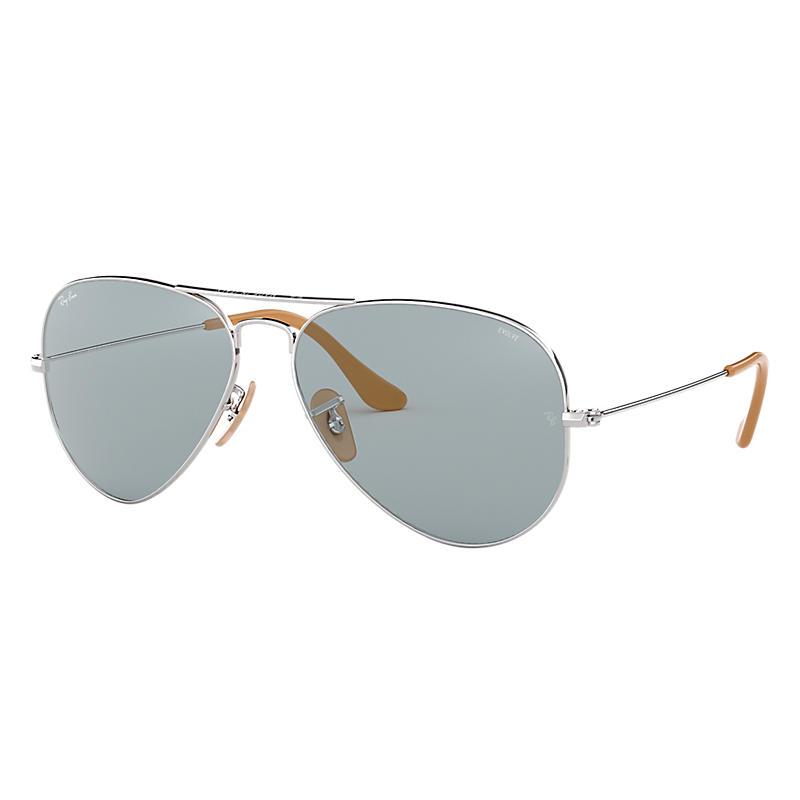 Ray-Ban Aviator Washed Evolve Silver, Blue Lenses - RB3025-BlackSkinny