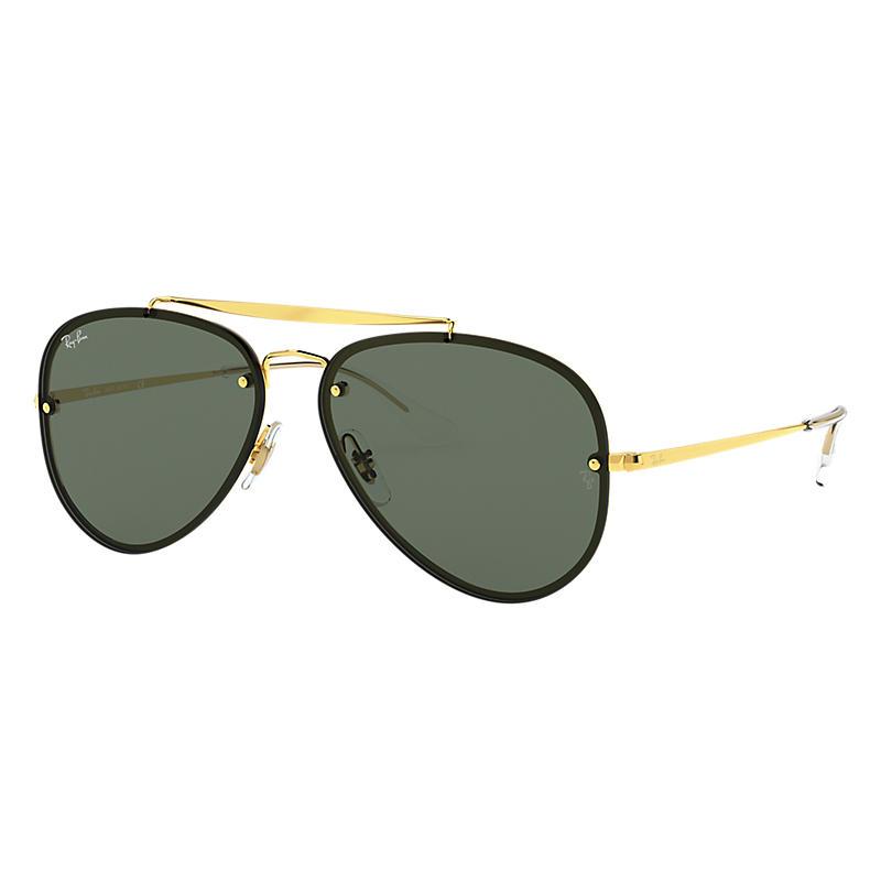 Ray-Ban Blaze Aviator Gold, Green Lenses - RB3584N-BlackSkinny