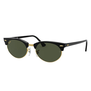 Ray Ban Clubmaster Oval Legend Gold Shiny Black Green Lenses