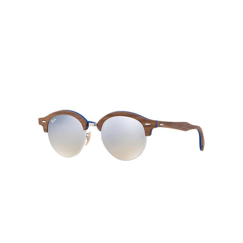 Ray-Ban Clubround Wood Brown, Gray Lenses - RB4246M-BlackSkinny