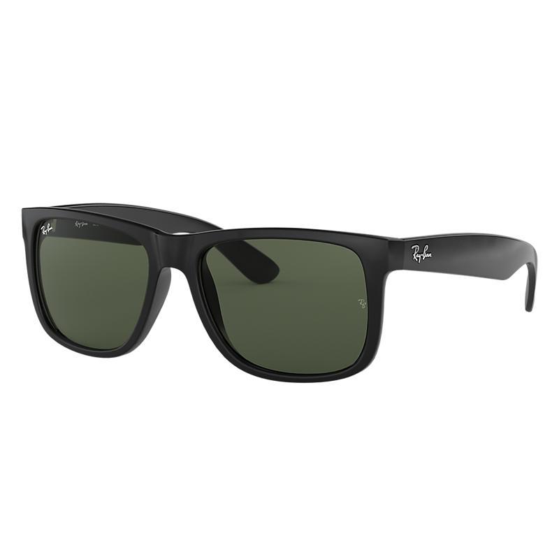 Ray-Ban Justin Classic Low Bridge Fit Black, Green Lenses - RB4165F-BlackSkinny