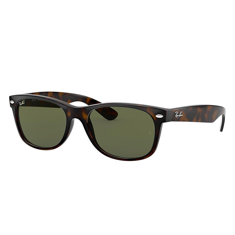 Ray-Ban New Wayfarer Classic Tortoise, Green Lenses - RB2132-BlackSkinny