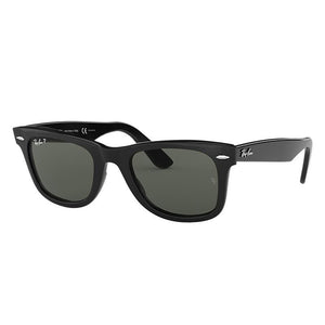 Ray-Ban Original Wayfarer Classic Low Bridge Fit Black, Polarized Green Lenses - RB2140F-BlackSkinny