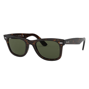 Ray-Ban Original Wayfarer Classic Low Bridge Fit Tortoise, Green Lenses - RB2140F-BlackSkinny