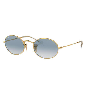 Ray-Ban Oval Flat Lenses Gold, Blue Lenses - RB3547N-BlackSkinny
