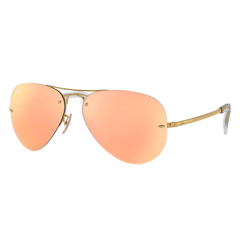 Ray-Ban Rb3449 Gold, Pink Lenses - RB3449-BlackSkinny