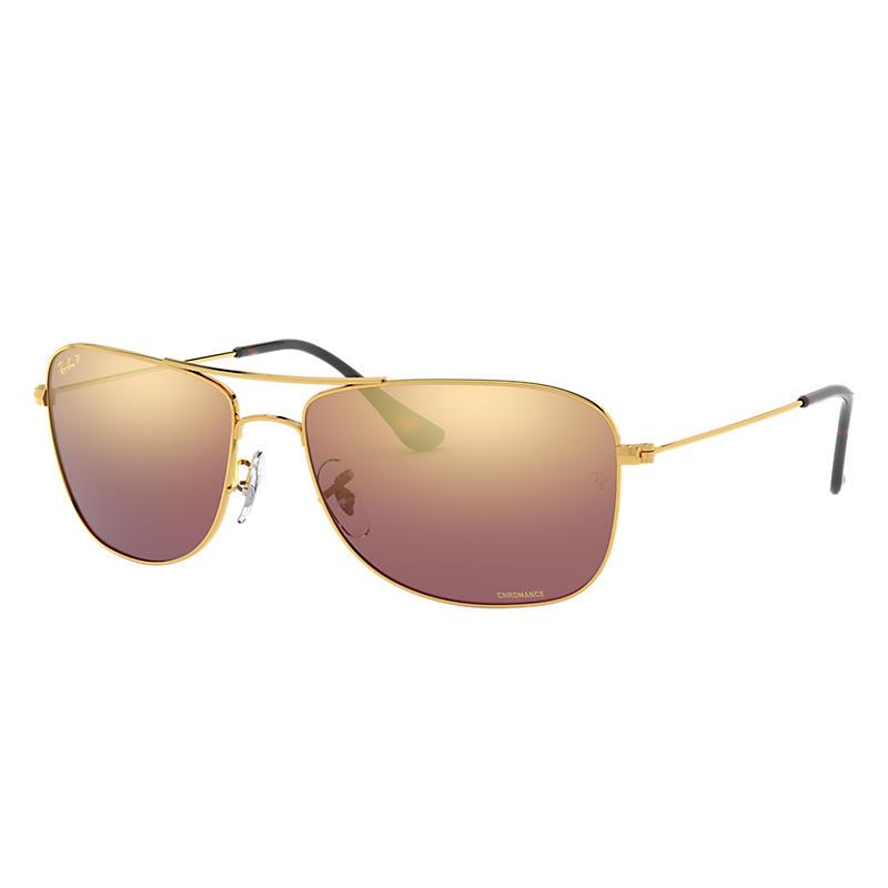 Ray-Ban Rb3543 Chromance Gold, Polarized Violet Lenses - RB3543-BlackSkinny