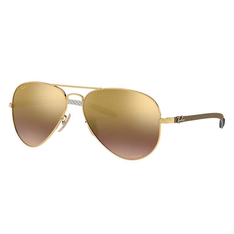 Ray-Ban Rb8317 Chromance Gold, Polarized Violet Lenses - RB8317CH-BlackSkinny