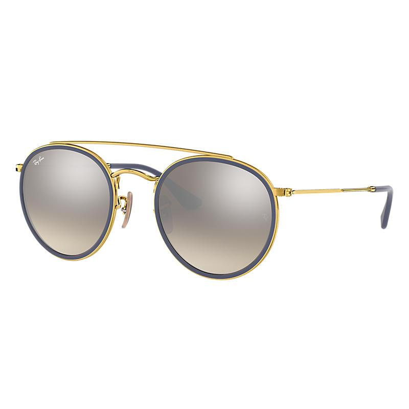 Ray-Ban Round Double Bridge Gold, Gray Lenses - RB3647N-BlackSkinny
