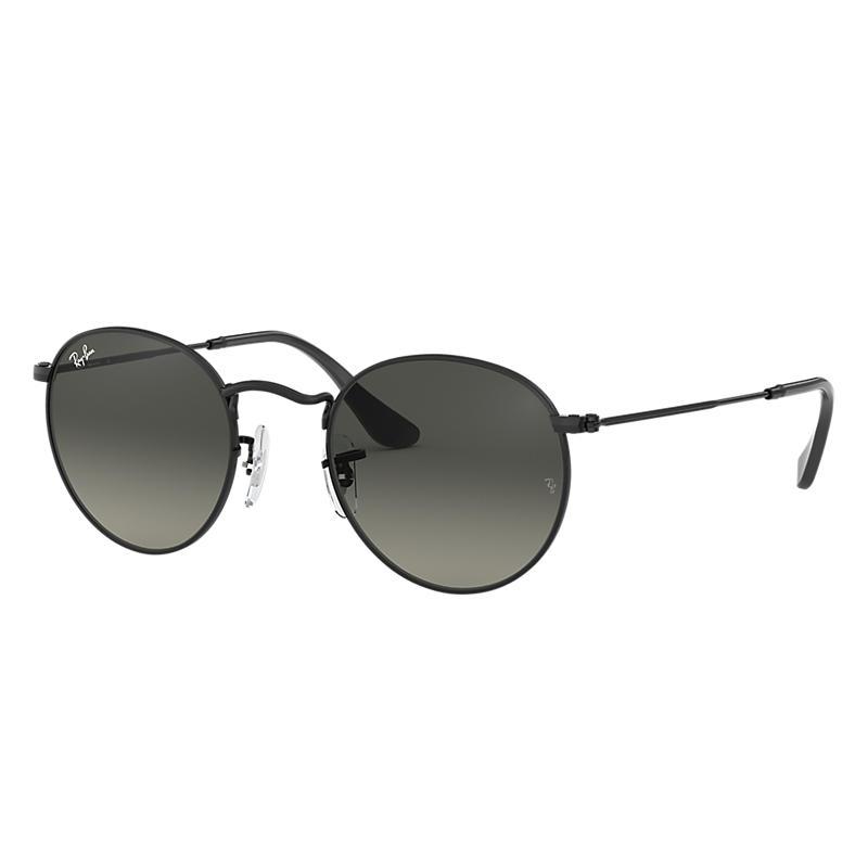 Ray-Ban Round Flat Lenses Black, Gray Lenses - RB3447N-BlackSkinny