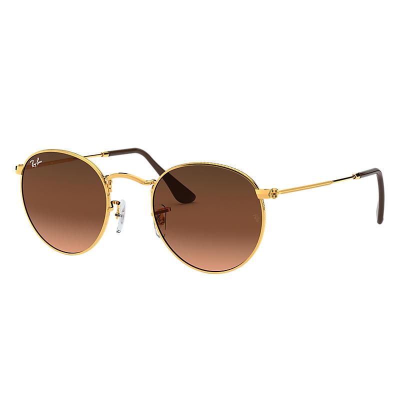 Ray-Ban Round Metal Bronze-Copper, Pink Lenses - RB3447-BlackSkinny