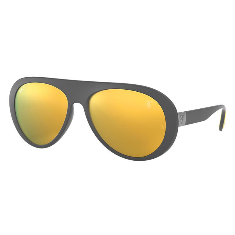 Ray-Ban Scuderia Ferrari Collection Rb4310m Grey, Polarized Yellow Lenses - RB4310M-BlackSkinny