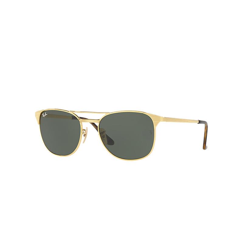 Ray-Ban Signet Gold, Green Lenses - RB3429M-BlackSkinny