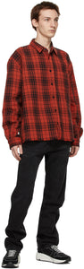John Elliott Red Check Hemi Oversized Shirt