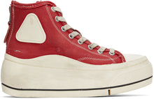 R13 Red Distressed High-Top Sneakers - Baskets de haut en haut en détresse rouges R13 - R13 붉은 고민 하이 탑 스니커즈