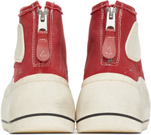 R13 Red Distressed High-Top Sneakers