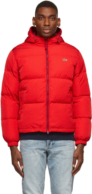 Lacoste Red Down Lightweight Puffer Jacket - Veste de gonflage léger de Lacoste rouge - Lacoste Red 가벼운 복어 재킷을 낮추십시오