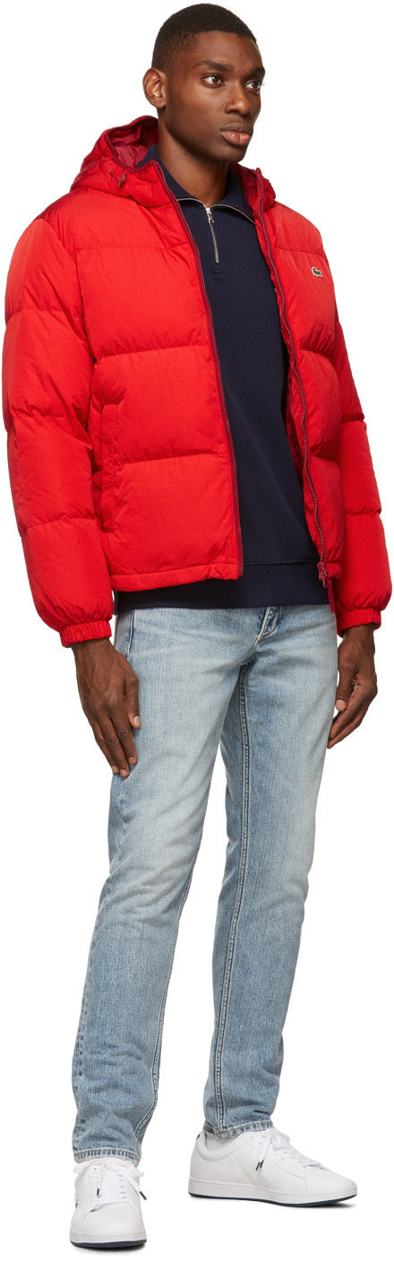 Lacoste Red Down Lightweight Puffer Jacket