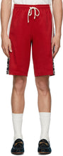 Gucci Red Jersey GG Ribbon Shorts - Short de ruban Gucci Red Jersey GG - Gucci 붉은 저지 GG 리본 반바지