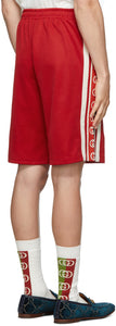 Gucci Red Jersey GG Ribbon Shorts