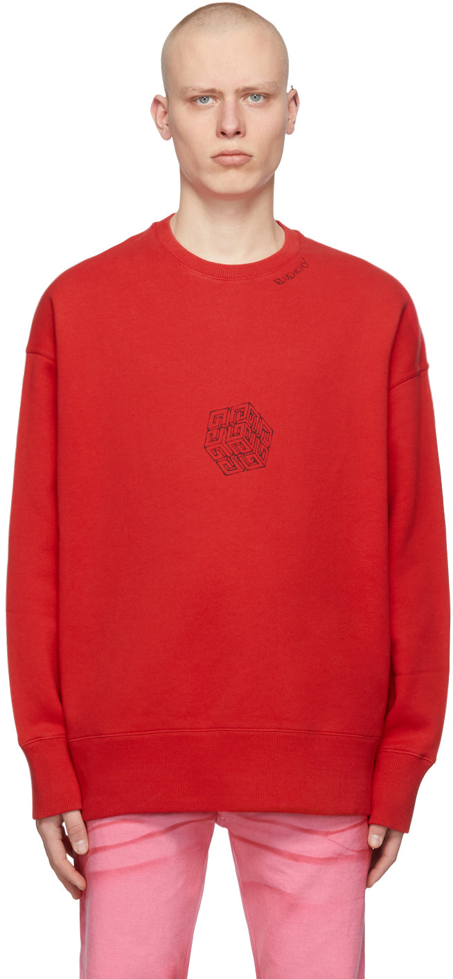 Givenchy Red Oversized Scorpion 4G Sweatshirt BlackSkinny