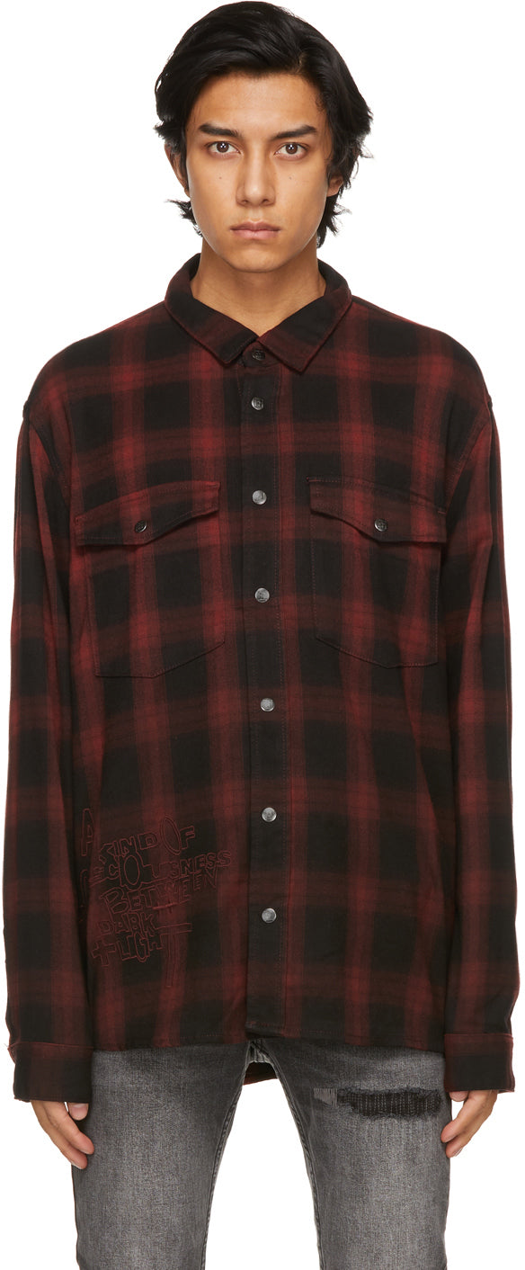 Ksubi Red Plaid Consciousness Shirt - Chemise de conscience à carreaux rouges ksubi - ksubi 붉은 격자 무늬 의식 셔츠