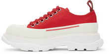 Alexander McQueen Red Tread Slick Platform Low Sneakers