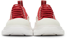 Alexander McQueen Red Tread Slick Platform Low Sneakers