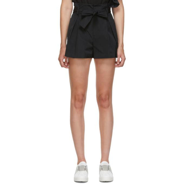 RED Valentino Black Taffeta Shorts