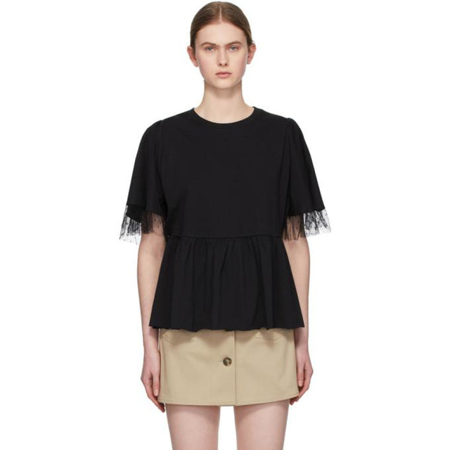 RED Valentino Black Tiered T-Shirt
