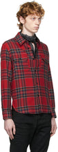 Saint Laurent Red Wool Tartan Shirt