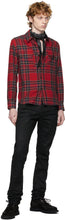 Saint Laurent Red Wool Tartan Shirt