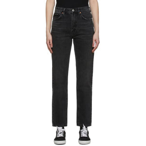 Re/Done Black 70s Straight Jeans