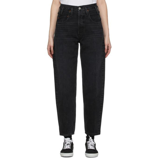 Re/Done Black 80s Peg Leg Jeans