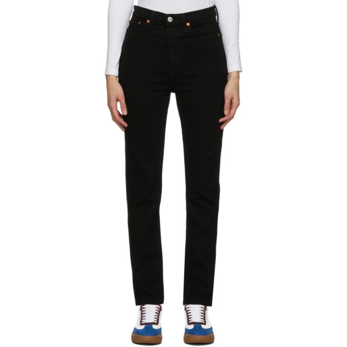 Re/Done Black 80s Slim Straight Jeans
