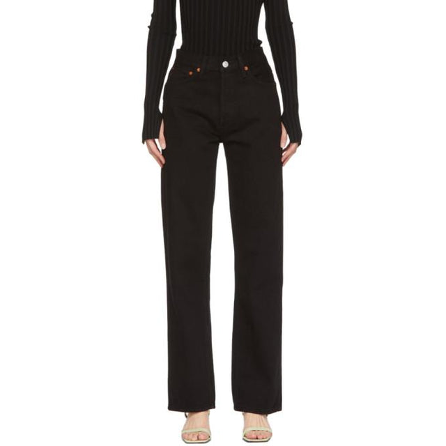 Re/Done Black High-Rise Loose Jeans